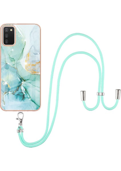 Samsung Galaxy A03S Mermer Anti-Scratch Yumuşak Crossbody Kordon Için Kılıf (Yurt Dışından)