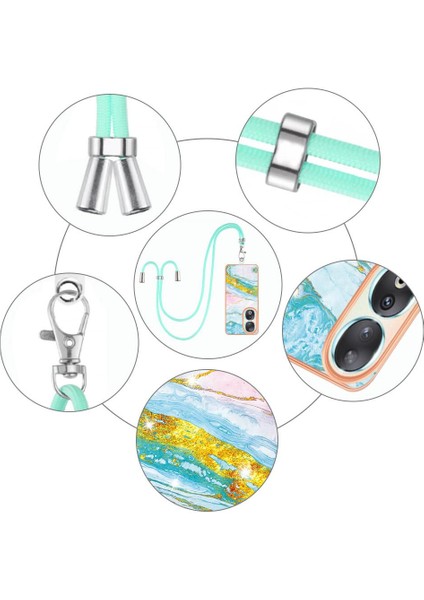 Kılıf 90 5g Tampon Crossbody Kordon Askısı Mermer Anti-Scratch (Yurt Dışından)