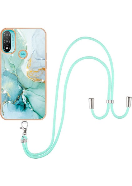 Motoroal Moto E20/E30/E40 Crossbody Kordon Askısı Tampon Mermer Için Kılıf (Yurt Dışından)