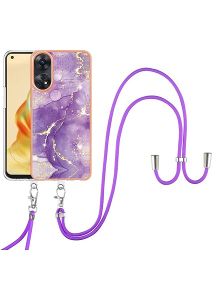 Oppo Oppo 8t 4g Tampon Mermer Crossbody Kordon Askısı Için Kılıf Yumuşak (Yurt Dışından)