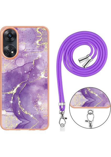Oppo Oppo 8t 4g Tampon Mermer Crossbody Kordon Askısı Için Kılıf Yumuşak (Yurt Dışından) modelleri