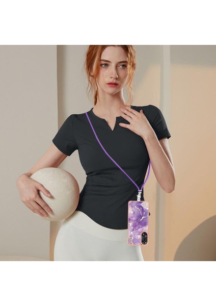 Oppo Oppo 8t 4g Tampon Mermer Crossbody Kordon Askısı Için Kılıf Yumuşak (Yurt Dışından) indirimleri