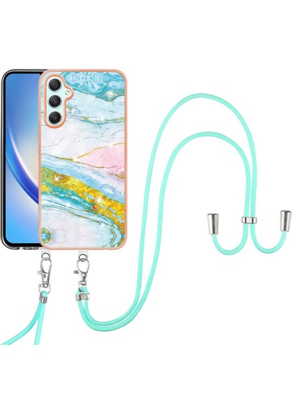 Samsung Galaxy A24 Anti-Scratch Yumuşak Mermer Tampon Crossbody Için Kılıf (Yurt Dışından)