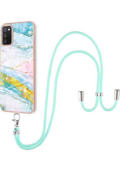 Samsung Galaxy A02S Tampon Mermer Anti-Scratch Yumuşak Crossbody Için Kılıf (Yurt Dışından)