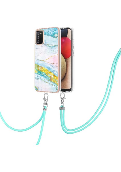 Samsung Galaxy A02S Tampon Mermer Anti-Scratch Yumuşak Crossbody Için Kılıf (Yurt Dışından) modelleri