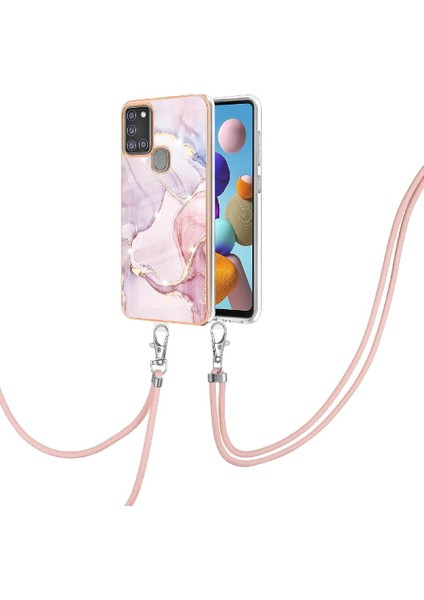 Samsung Galaxy A21S Anti-Scratch Yumuşak Mermer Crossbody Kordon Için Kılıf (Yurt Dışından)