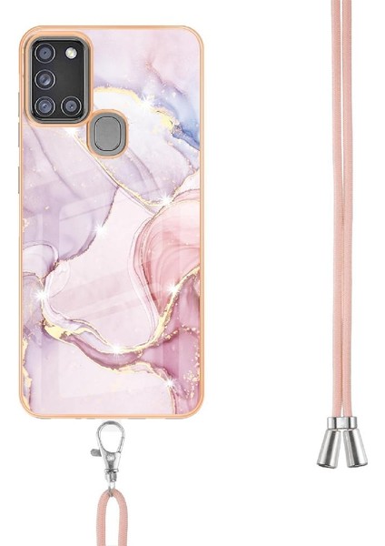 Samsung Galaxy A21S Anti-Scratch Yumuşak Mermer Crossbody Kordon Için Kılıf (Yurt Dışından) fırsatları