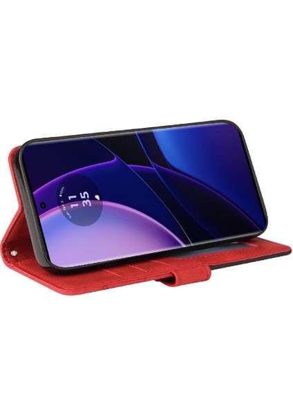 Motorola Kenar 40 5g Kickstand Koruyucu Pu Deri Flip Folio Için Kılıf (Yurt Dışından)