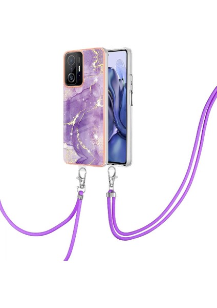 Xiaomi 11T/11T Pro Mermer Anti-Scratch Yumuşak Tampon Crossbody (Yurt Dışından)