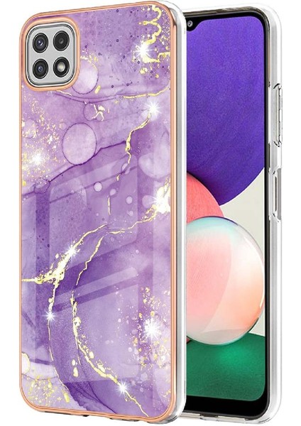 Samsung Galaxy A22 5g Yumuşak Tampon Koruma Için Kılıf Ince Tpu Mermer (Yurt Dışından)