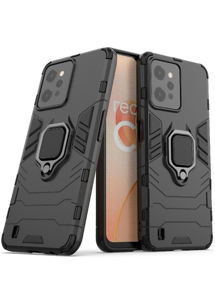 Realme C31 Için Kılıf Kickstand Askeri Damla Koruma 360 &deg; Dönen Halka (Yurt Dışından)