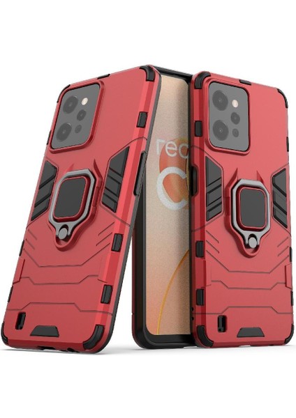 Realme C31 Için Kılıf Kickstand Askeri Damla Koruma 360 &deg; Dönen Halka (Yurt Dışından)