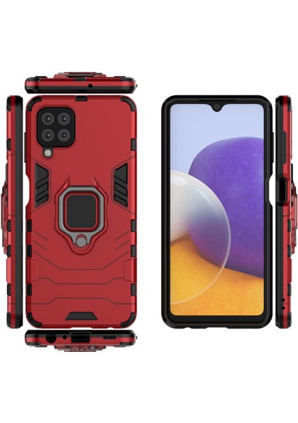 Samsung Galaxy A22 4g Için Kılıf 360 &deg; Dönen Halka Askeri Damla Koruma (Yurt Dışından) modelleri