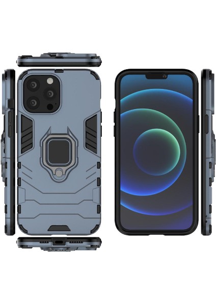 IPHONE 13 Için Kılıf Pro 360 &deg; Dönen Halka Kickstand Askeri Damla Kapak (Yurt Dışından) modelleri