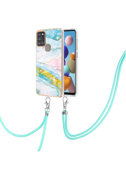 Samsung Galaxy A21S Anti-Scratch Yumuşak Mermer Crossbody Kordon Için Kılıf (Yurt Dışından) fırsatları