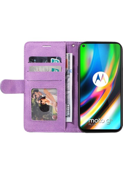Motorola Moto G9 Artı Iki Renkli Dikiş Pu Deri Flip Folio Için Kılıf (Yurt Dışından) indirimleri