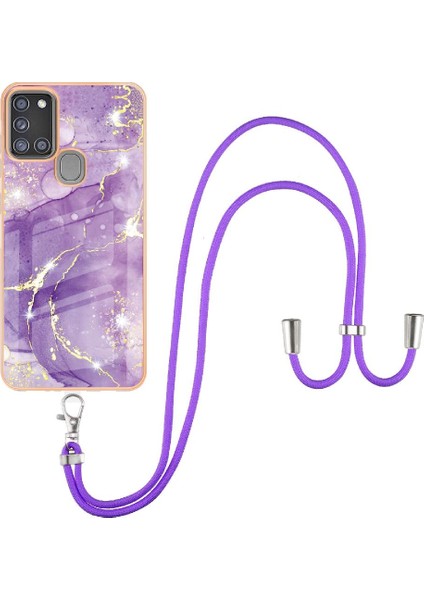 Samsung Galaxy A21S Anti-Scratch Yumuşak Mermer Crossbody Kordon Için Kılıf (Yurt Dışından) modelleri