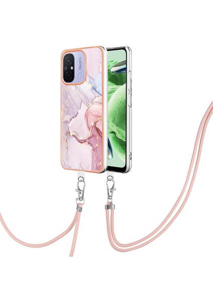 Xiaomi Redmi Için 12C Mermer Tampon Crossbody Kordon Askısı Yumuşak (Yurt Dışından)