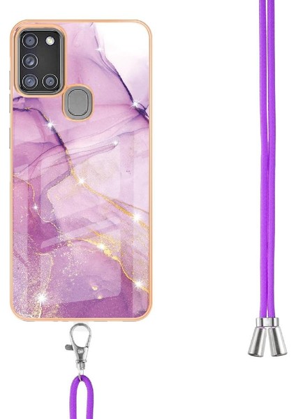 Samsung Galaxy A21S Anti-Scratch Yumuşak Mermer Crossbody Kordon Için Kılıf (Yurt Dışından) fiyatları