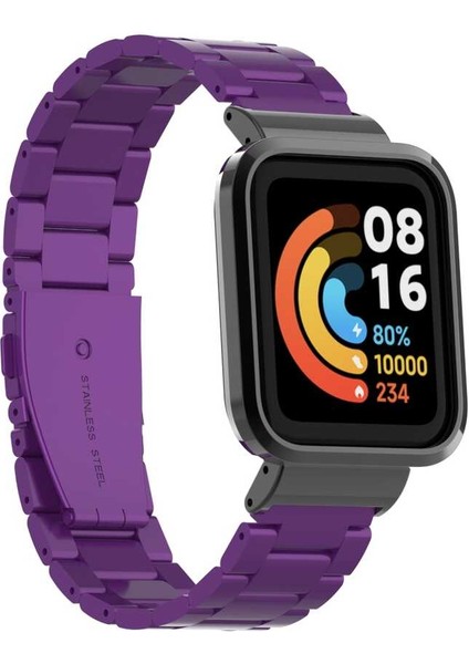 Xiaomi Redmi Watch (Mi Watch Lite) Uyumlu Krd-60 Metal Kordon Blt Mor