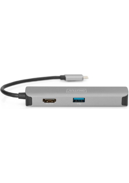DA-70891 Type-C to 4K 30 Hz HDMI 2xUSB 3.0 SD TF Kart Okuyucu Hub Çevirici adaptör