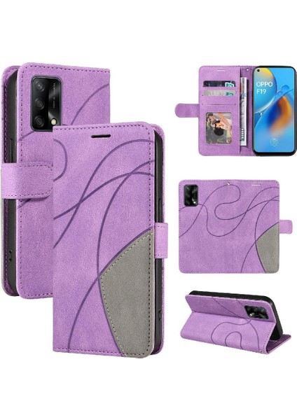Kart Yuvası Standı ile Oppo A74 4g Için Kılıf Pu Deri Flip Folio Kılıf (Yurt Dışından)