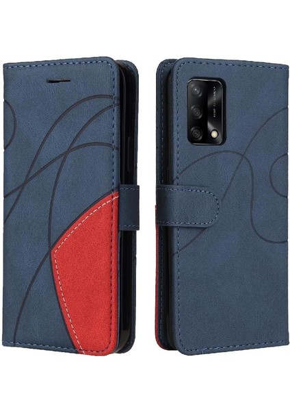 Kart Yuvası Standı ile Oppo A74 4g Için Kılıf Pu Deri Flip Folio Kılıf (Yurt Dışından)