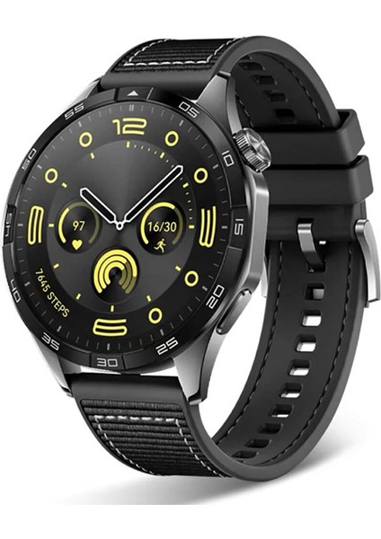 Gear S3 Uyumlu Blt KRD-102 22MM Silikon Kordon-Siyah