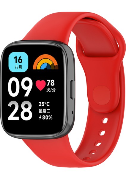 Xiaomi Redmi Watch 3 Active Uyumlu Klasik Kordon Blt Kırmızı