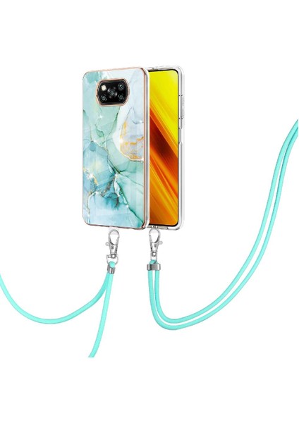 Xiaomi Poco X3 Nfc Anti-Scratch Yumuşak Tampon Mermer Crossbody Için Kılıf (Yurt Dışından)