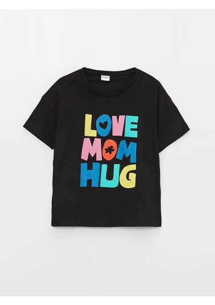 Lcw Kids Bisiklet Yaka Baskılı Kısa Kollu Kız Çocuk Şortlu Pijama Takımı