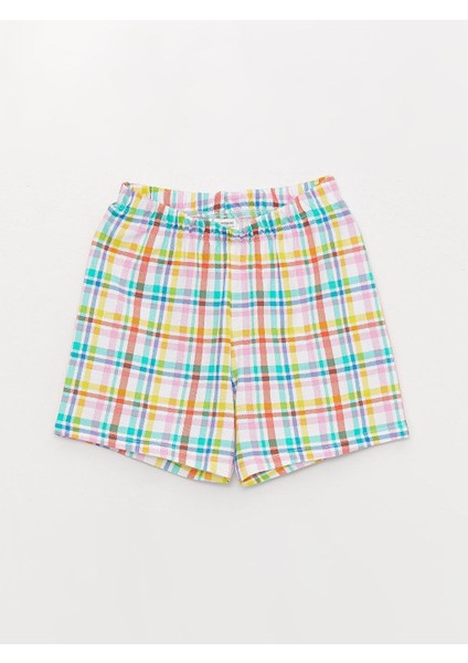 Lcw Kids Bisiklet Yaka Baskılı Kısa Kollu Kız Çocuk Şortlu Pijama Takımı
