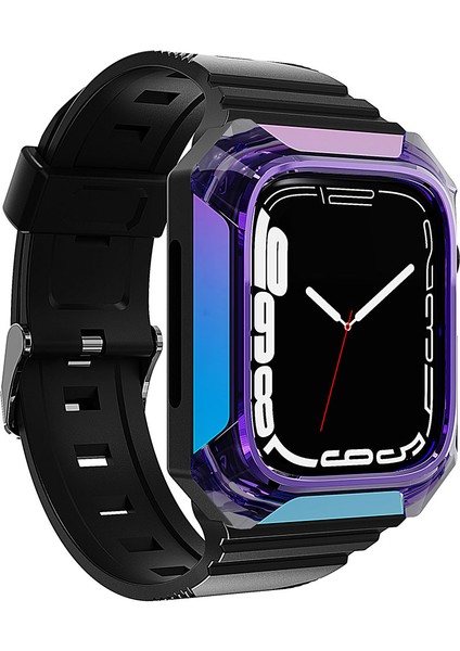 Watch 7 45MM Uyumlu Krd-88 Sert Pc Kasa Koruyuculu Uyumlu Kordon App Mor