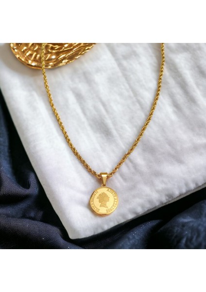 Kadın Elizabeth Çelik Kolye