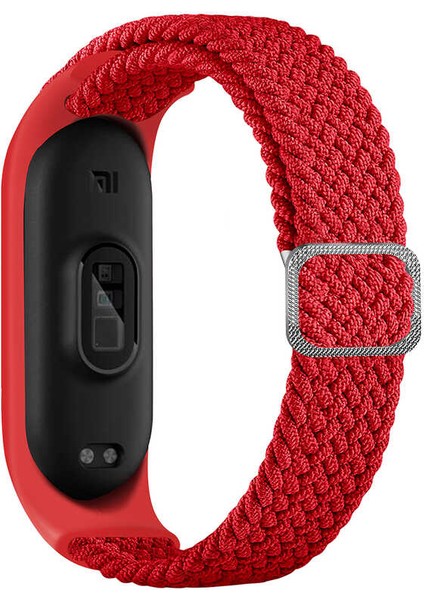 Xiaomi Mi Band 6 Uyumlu Krd-49 Örgü Kordon App Kırmızı