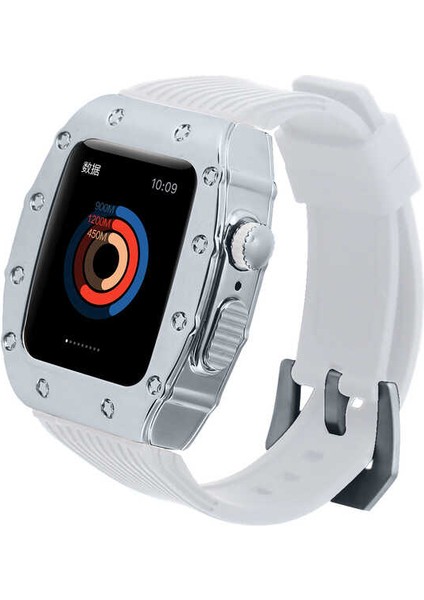 ​​​watch 44MM Uyumlu Krd-65 Kordon App Beyaz-Gümüş