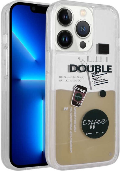 iPhone 14 Pro Max - Uyumlu Desenli Sıvılı Appfube Drink Silikon Kapak-No2