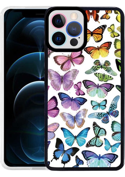 iPhone 12 Pro - Uyumlu Appfube M-Fit Desenli Kapak-Butterfly No3