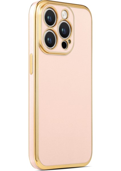 iPhone 14 Pro - Uyumlu Appfube Bark Kapak-Rose Gold