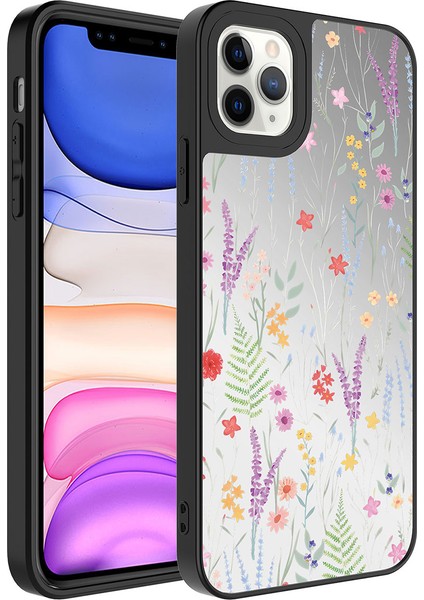 Apple iPhone 11 Pro Max - Uyumlu Aynalı Desenli Kamera Korumalı Parlak Appfube Mirror Kapak-Dallar