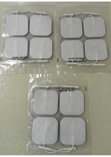 Tens Cihazı Kablolu Yedek Elektrot 5x5 Tens Pedi 4 Lü ( 3 Paket )