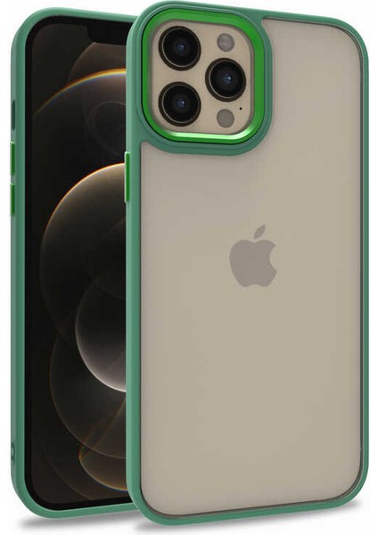 iPhone 12 Pro Max - Uyumlu Appfube Flora Kapak-Yeşil