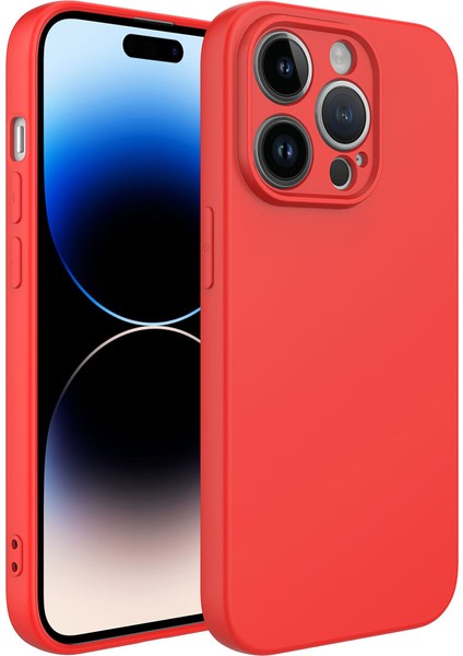 iPhone 14 Pro Max - Uyumlu Appfube Kamera Korumalı Mara Lansman Kapak-Kırmızı