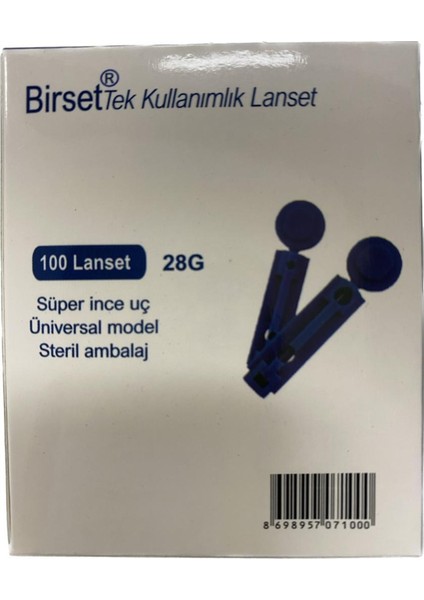 Şeker Lanseti 100 Adet Lanset Parmak Delme Iğnesi - Süper Ince Uç Steril Ambalaj