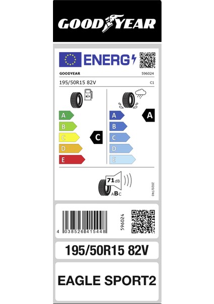 195/50 R15 82V Eagle Sport 2 Fp Oto Yaz Lastiği (Üretim Yılı: 2024)