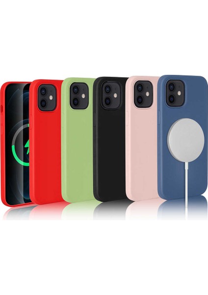 iPhone 12 Mini - Uyumlu Appfube Silksafe Wireless Kapak-Mavi