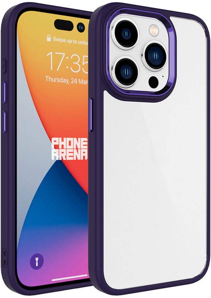 iPhone 15 Pro Max - Uyumlu Appfube Krom Kapak-Derin Mor