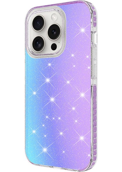 iPhone 15 Pro Max - Uyumlu Parlak Renk Geçişli Appfube Velle Kapak-Pembe Koyu