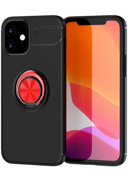 iPhone 12 Mini - Uyumlu Appfube Ravel Silikon Kapak-Siyah-Kırmızı