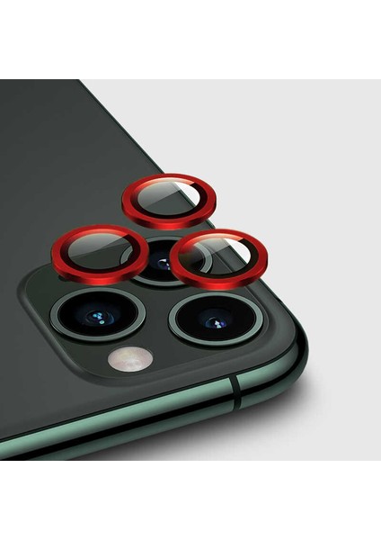 iPhone 12 Pro Uyumlu App Cl-02 Kamera Lens Koruyucu-Kırmızı